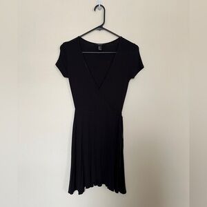 Forever 21 Black Mini Wrap Dress